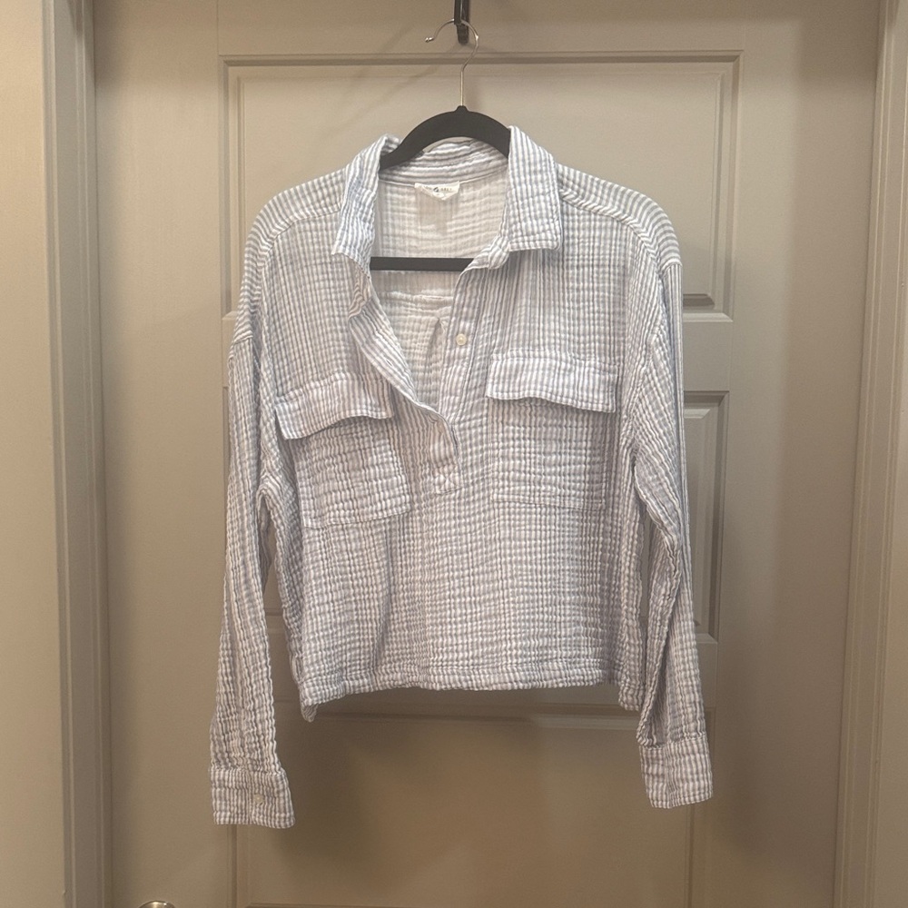Striped Button-Up Shirt